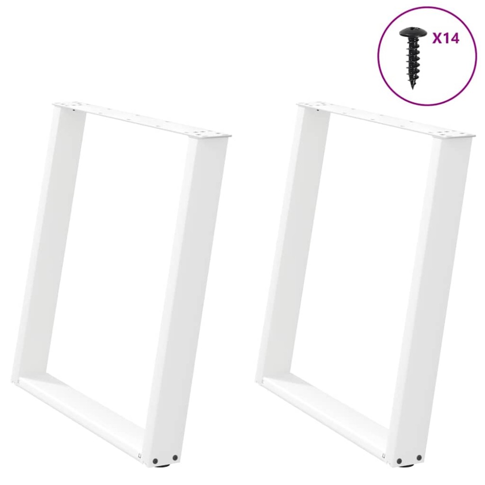 vidaXL Picioare de masă în formă de U, 2 buc., alb, 80x(72-73) cm, oțel