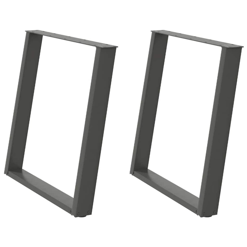 vidaXL Picioare de masă în formă de U, 2 buc., antracit, 80x(72-73) cm, oțel
