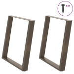 vidaXL Picioare de masă în formă de U, 2 buc., oțel natural, 80x(72-73) cm