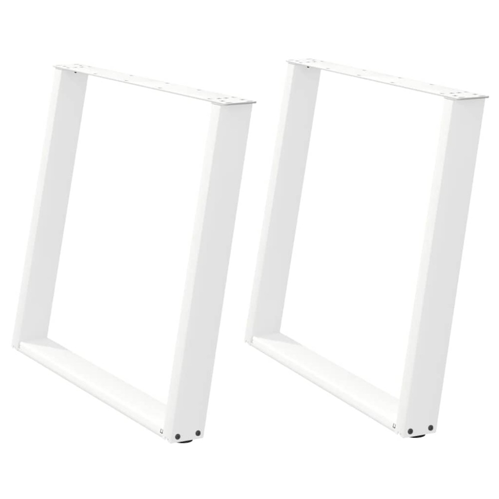 vidaXL Picioare de masă în formă de U, 2 buc., alb, 90x(72-73) cm, oțel