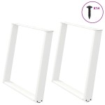 vidaXL Picioare de masă în formă de U, 2 buc., alb, 90x(72-73) cm, oțel vidaXL Picioare de masă în formă de U, 2 buc., alb, 90x(72-73) cm, oțel