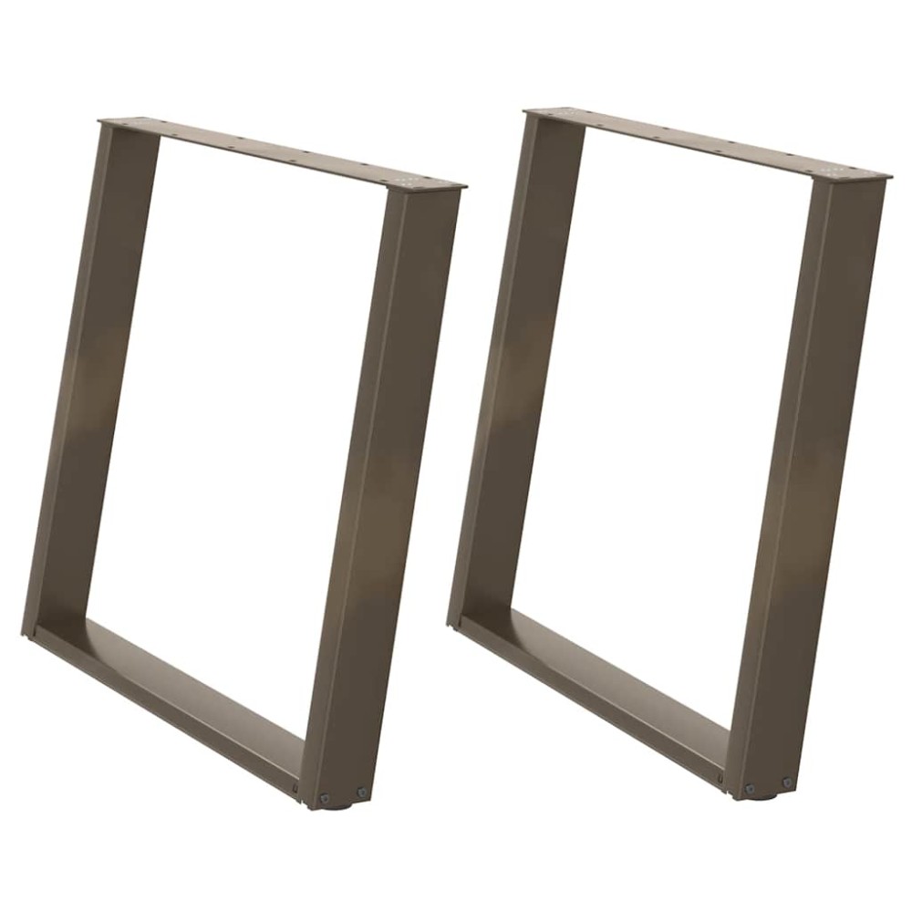 vidaXL Picioare de masă în formă de U, 2 buc., oțel natural, 90x(72-73) cm