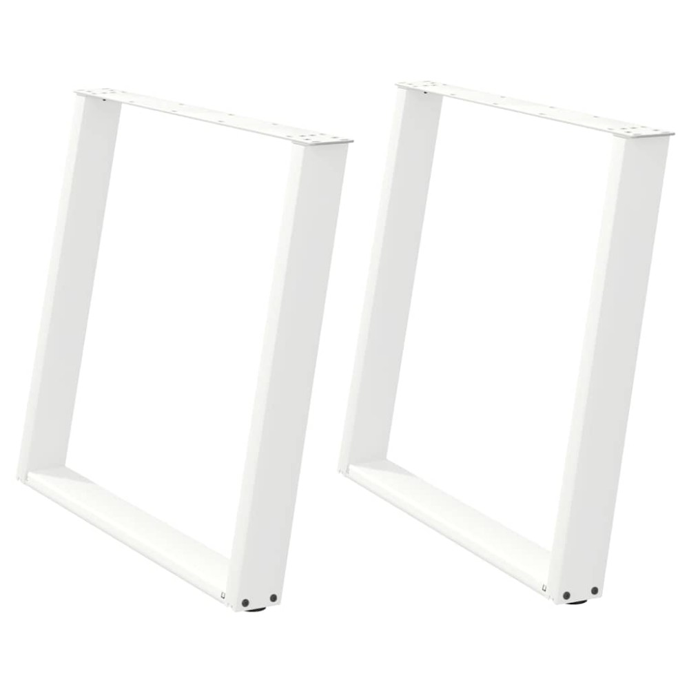 vidaXL Picioare de masă în formă de U, 2 buc., alb, 100 x (72-73) cm, oțel