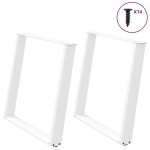 vidaXL Picioare de masă în formă de U, 2 buc., alb, 100 x (72-73) cm, oțel