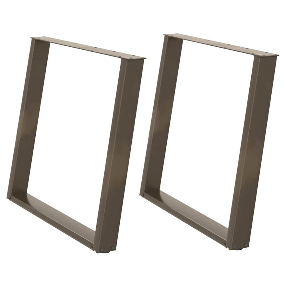 vidaXL Picioare de masă în formă de U, 2 buc., oțel natural, 100 x (72-73) cm
