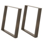 vidaXL Picioare de masă în formă de U, 2 buc., oțel natural, 100 x (72-73) cm