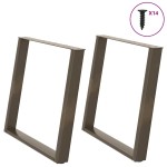 vidaXL Picioare de masă în formă de U, 2 buc., oțel natural, 100 x (72-73) cm