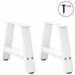 vidaXL Picioare pentru măsuță de cafea în formă de A, 2 buc., alb, 30x(30-31) cm, oțel vidaXL Picioare pentru măsuță de cafea în formă de A, 2 buc., alb, 30x(30-31) cm, oțel
