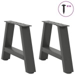 vidaXL Picioare pentru măsuță de cafea în formă de A, 2 buc., antracit, 30x(30-31) cm, oțel