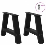 vidaXL Picioare pentru măsuță de cafea în formă de A, 2 buc., negru, 40x(30-31) cm, oțel
