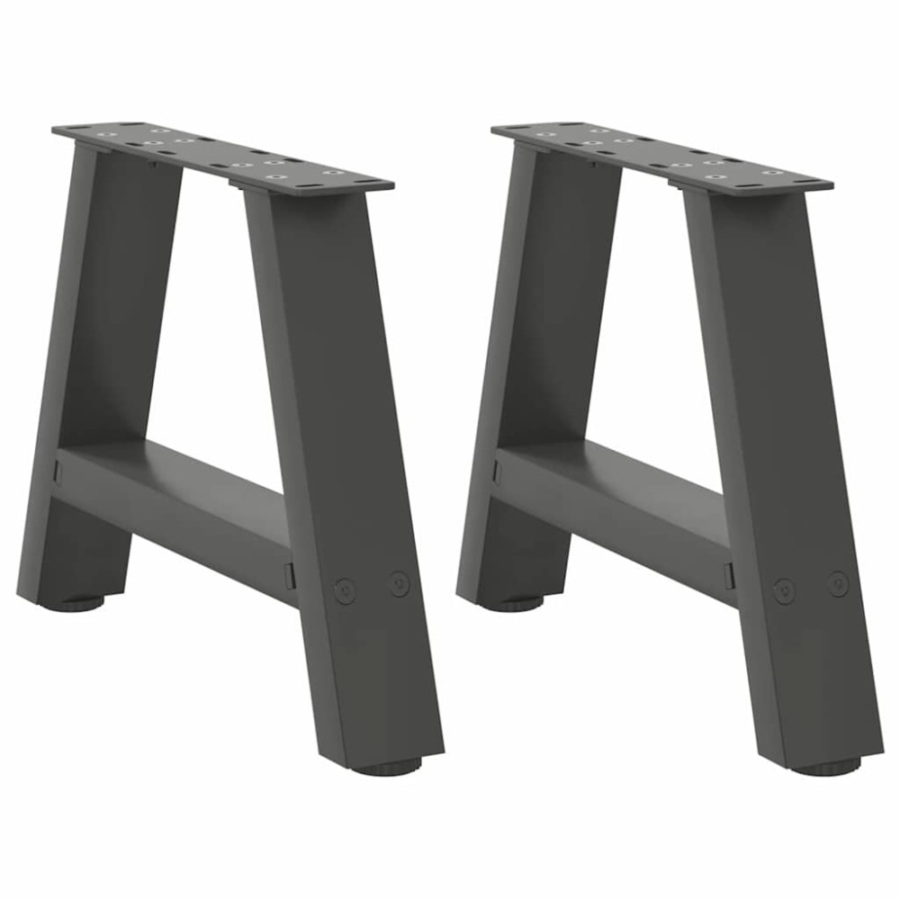 vidaXL Picioare pentru măsuță de cafea în formă de A, 2 buc., antracit, 40x(30-31) cm, oțel