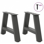 vidaXL Picioare pentru măsuță de cafea în formă de A, 2 buc., antracit, 40x(30-31) cm, oțel vidaXL Picioare pentru măsuță de cafea în formă de A, 2 buc., antracit, 40x(30-31) cm, oțel