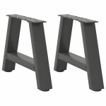 vidaXL Picioare pentru măsuță de cafea în formă de A, 2 buc., antracit, 50x(30-31) cm, oțel