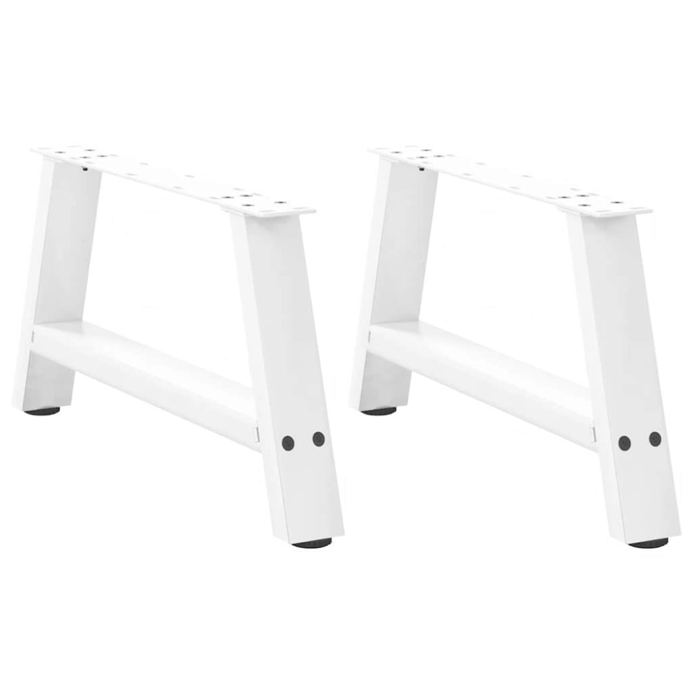 vidaXL Picioare pentru măsuță de cafea în formă de A, 2 buc., alb, 60x(30-31) cm, oțel
