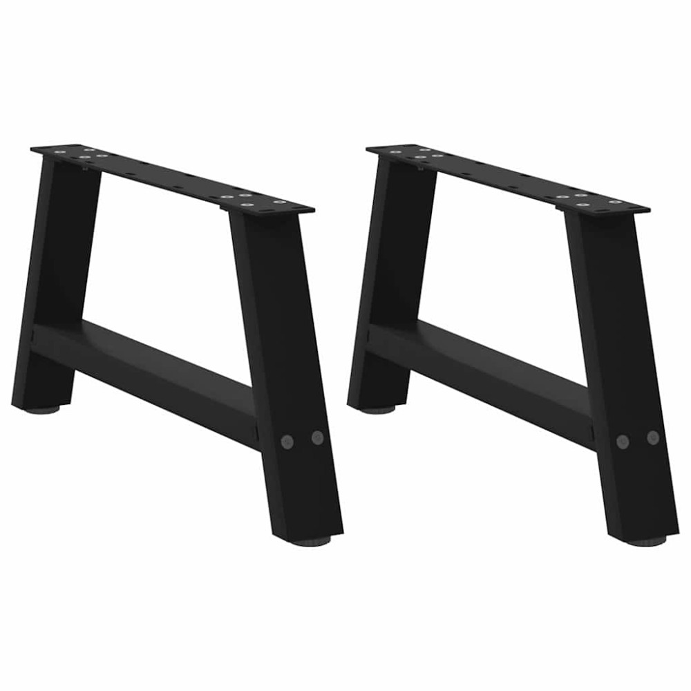 vidaXL Picioare pentru măsuță de cafea în formă de A, 2 buc., negru, 70x(30-31) cm, oțel
