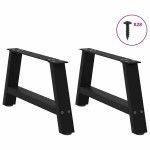 vidaXL Picioare pentru măsuță de cafea în formă de A, 2 buc., negru, 70x(30-31) cm, oțel