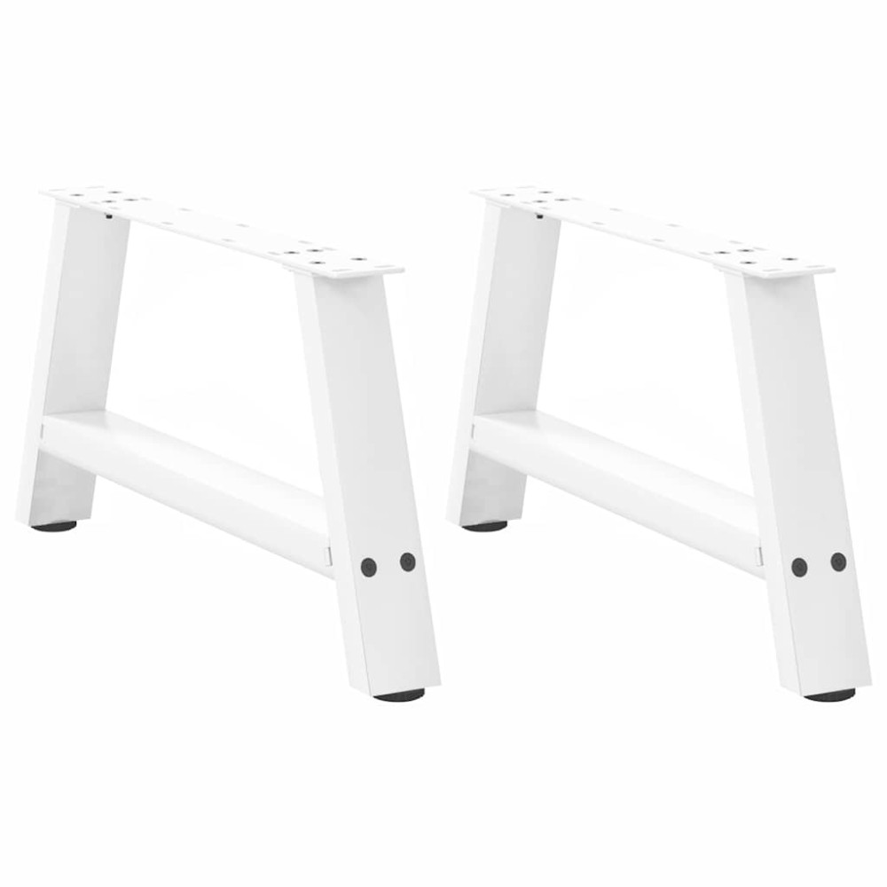 vidaXL Picioare pentru măsuță de cafea în formă de A, 2 buc., alb, 70x(30-31) cm, oțel