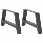 vidaXL Picioare pentru măsuță de cafea în formă de A, 2 buc., antracit, 70x(30-31) cm, oțel
