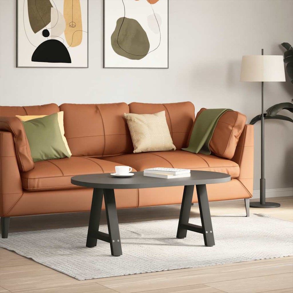 vidaXL Picioare pentru măsuță de cafea în formă de A, 2 buc., negru, 38x(42-43) cm, oțel