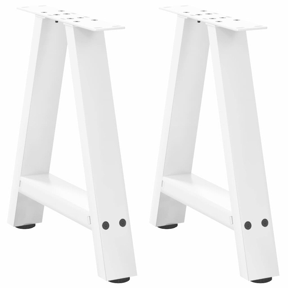 vidaXL Picioare pentru măsuță de cafea în formă de A, 2 buc., alb, 38x(42-43) cm, oțel