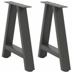 vidaXL Picioare pentru măsuță de cafea în formă de A, 2 buc., antracit, 38x(42-43) cm, oțel