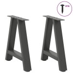 vidaXL Picioare pentru măsuță de cafea în formă de A, 2 buc., antracit, 38x(42-43) cm, oțel