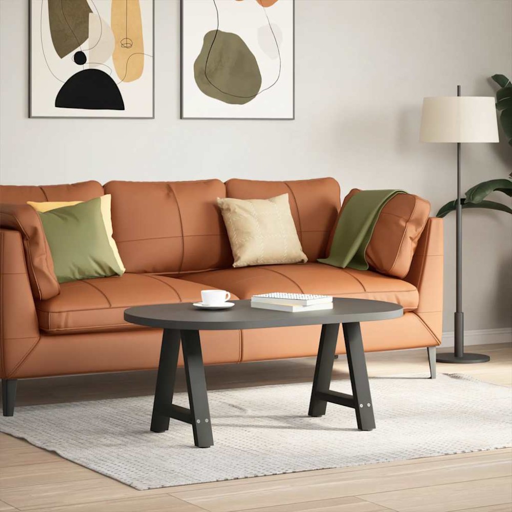 vidaXL Picioare pentru măsuță de cafea în formă de A, 2 buc., negru, 50x(42-43) cm, oțel
