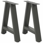 vidaXL Picioare pentru măsuță de cafea în formă de A, 2 buc., antracit, 50x(42-43) cm, oțel
