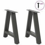 vidaXL Picioare pentru măsuță de cafea în formă de A, 2 buc., antracit, 50x(42-43) cm, oțel