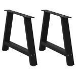 vidaXL Picioare pentru măsuță de cafea în formă de A, 2 buc., negru, 60x(42-43) cm, oțel