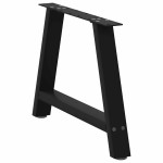 vidaXL Picioare pentru măsuță de cafea în formă de A, 2 buc., negru, 60x(42-43) cm, oțel