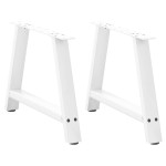 vidaXL Picioare pentru măsuță de cafea în formă de A, 2 buc., alb, 60x(42-43) cm, oțel