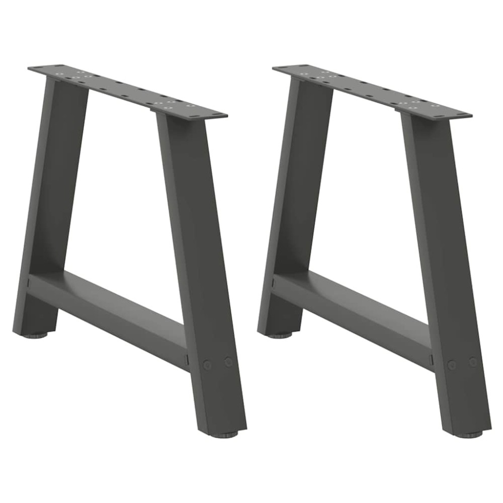 vidaXL Picioare pentru măsuță de cafea în formă de A, 2 buc., antracit, 60x(42-43) cm, oțel