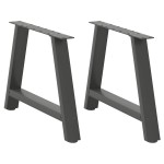 vidaXL Picioare pentru măsuță de cafea în formă de A, 2 buc., antracit, 60x(42-43) cm, oțel