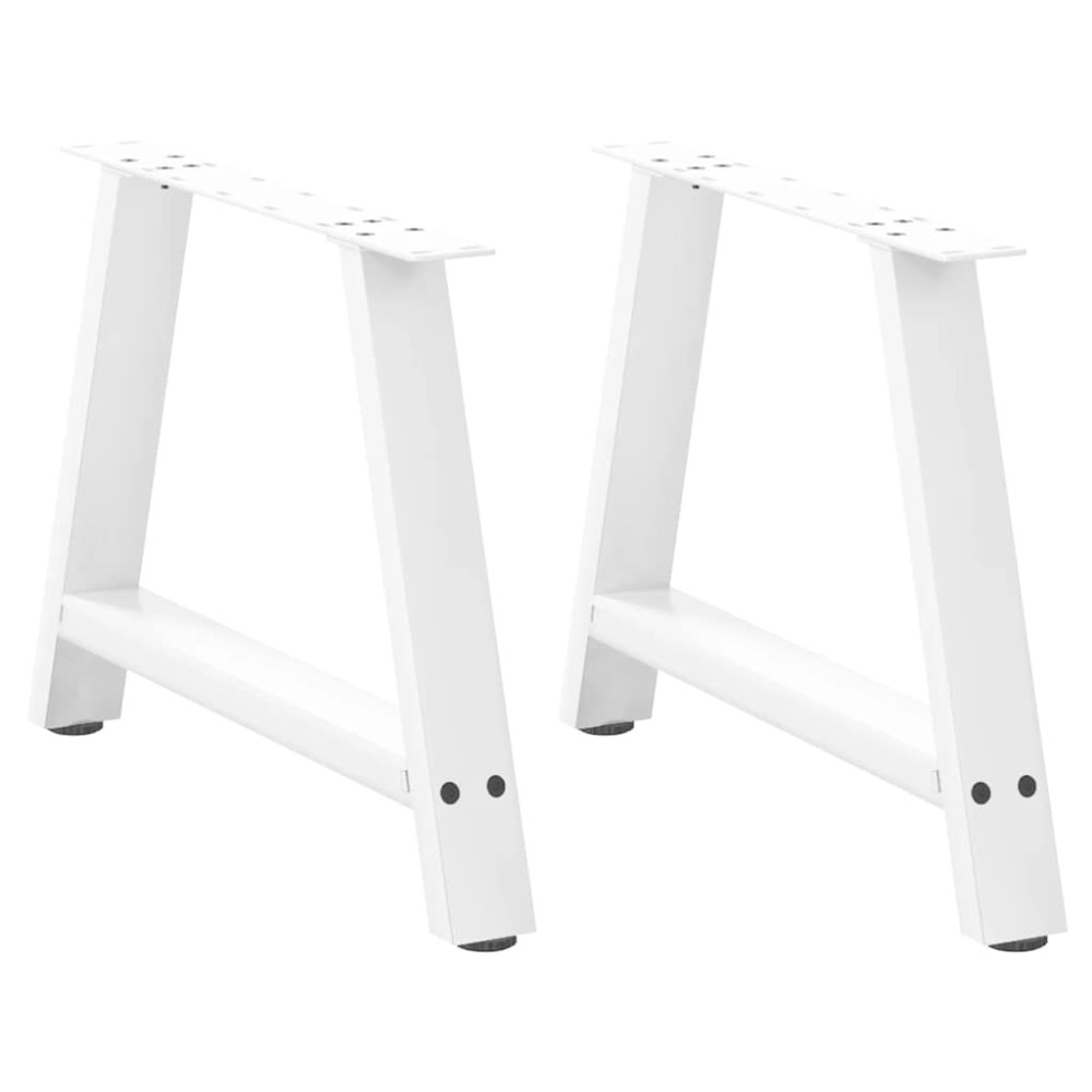 vidaXL Picioare pentru măsuță de cafea în formă de A, 2 buc., alb, 70x(42-43) cm, oțel