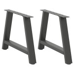 vidaXL Picioare pentru măsuță de cafea în formă de A, 2 buc., antracit, 70x(42-43) cm, oțel