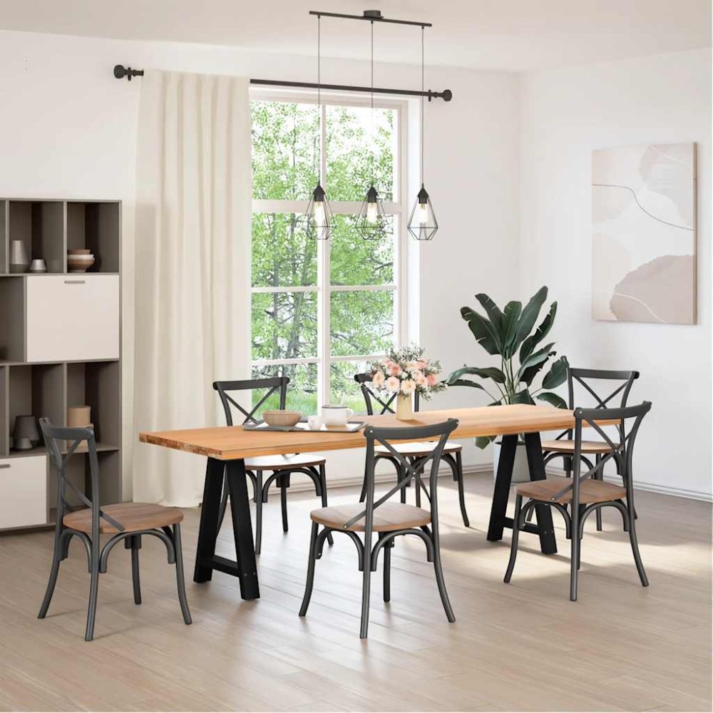 vidaXL Picioare de masă în formă de A, 2 buc., negru, 50x(72-73) cm, oțel