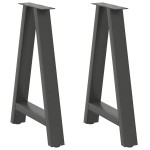 vidaXL Picioare de masă în formă de A, 2 buc., antracit, 50x(72-73) cm, oțel vidaXL Picioare de masă în formă de A, 2 buc., antracit, 50x(72-73) cm, oțel