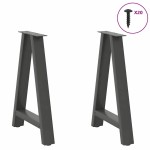 vidaXL Picioare de masă în formă de A, 2 buc., antracit, 50x(72-73) cm, oțel vidaXL Picioare de masă în formă de A, 2 buc., antracit, 50x(72-73) cm, oțel