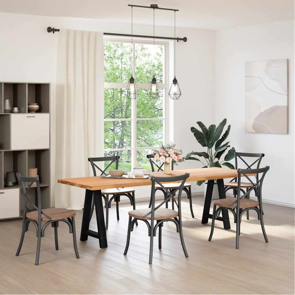 vidaXL Picioare de masă în formă de A, 2 buc., negru, 60x(72-73) cm, oțel
