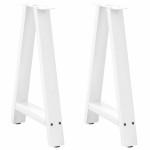 vidaXL Picioare de masă în formă de A, 2 buc., alb, 60x(72-73) cm, oțel