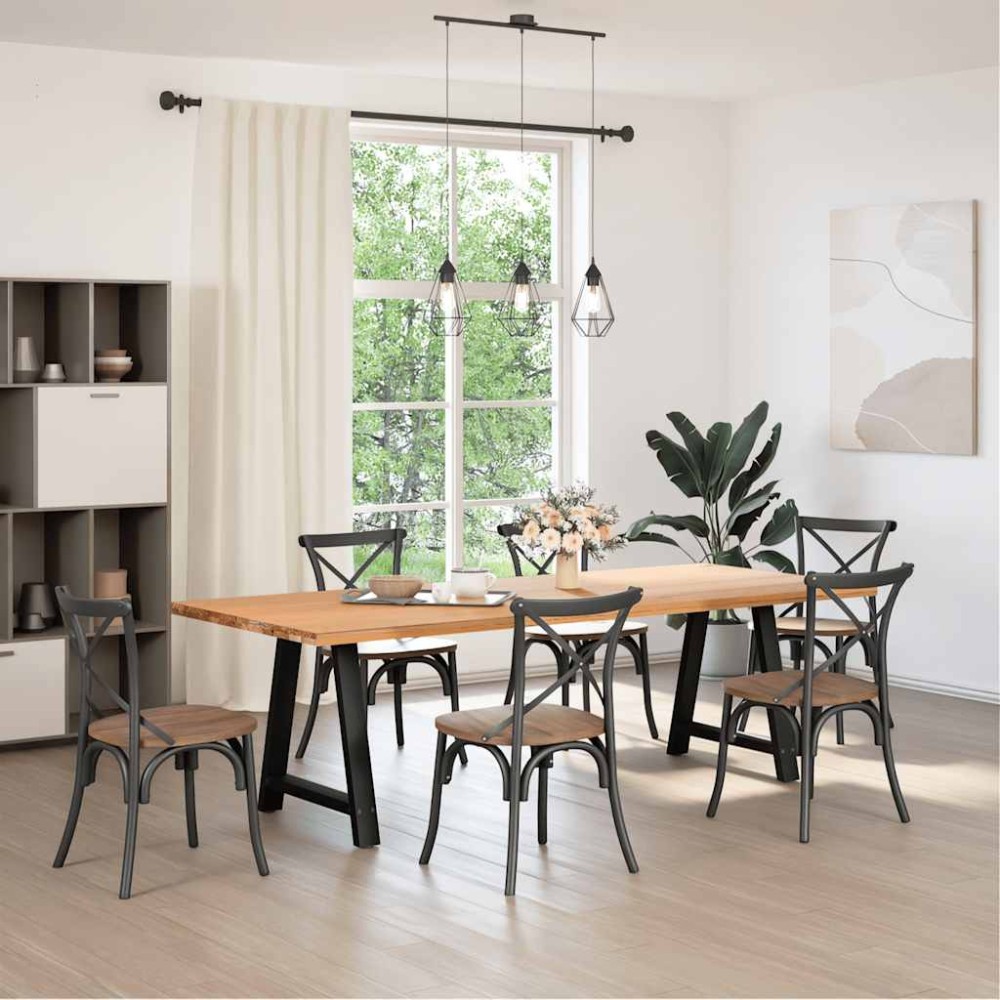 vidaXL Picioare de masă în formă de A, 2 buc., negru, 70x(72-73) cm, oțel