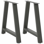 vidaXL Picioare de masă în formă de A, 2 buc., antracit, 80x(72-73) cm, oțel vidaXL Picioare de masă în formă de A, 2 buc., antracit, 80x(72-73) cm, oțel