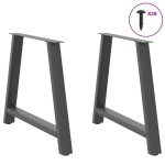 vidaXL Picioare de masă în formă de A, 2 buc., antracit, 90x(72-73) cm, oțel vidaXL Picioare de masă în formă de A, 2 buc., antracit, 90x(72-73) cm, oțel