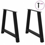vidaXL Picioare de masă în formă de A, 2 buc., negru, 100x(72-73) cm, oțel vidaXL Picioare de masă în formă de A, 2 buc., negru, 100x(72-73) cm, oțel
