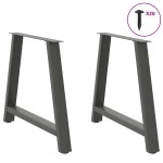 vidaXL Picioare de masă în formă de A, 2 buc., antracit, 100x(72-73) cm, oțel vidaXL Picioare de masă în formă de A, 2 buc., antracit, 100x(72-73) cm, oțel