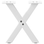 vidaXL Picioare pentru măsuță de cafea în formă de X, 2 buc., alb, 30x(30-31) cm, oțel