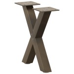 vidaXL Picioare pentru măsuță de cafea în formă de X, 2 buc., oțel natural, 30x(30-31) cm