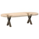vidaXL Picioare pentru măsuță de cafea în formă de X, 2 buc., oțel natural, 30x(30-31) cm