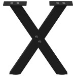 vidaXL Picioare pentru măsuță de cafea în formă de X, 2 buc., negru, 37x(30-31) cm, oțel